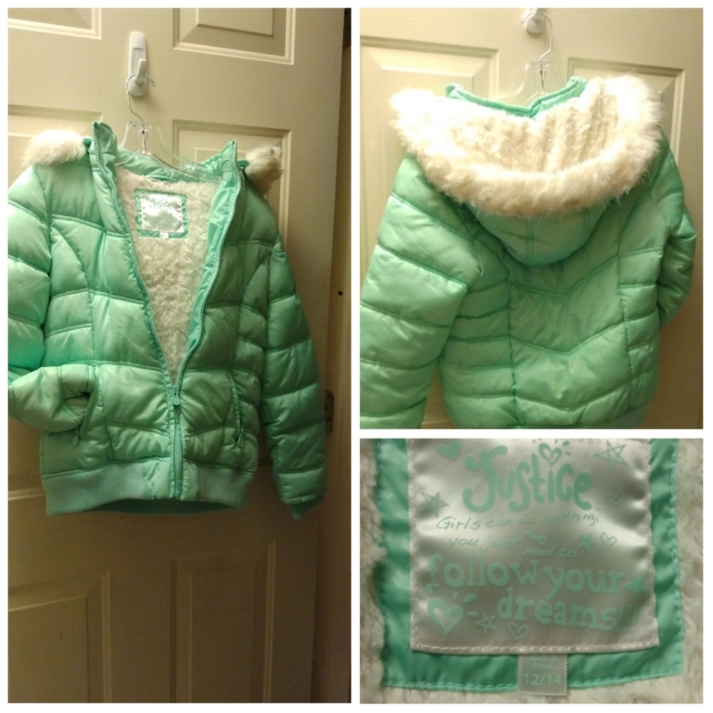 Justice girls puffer jacket